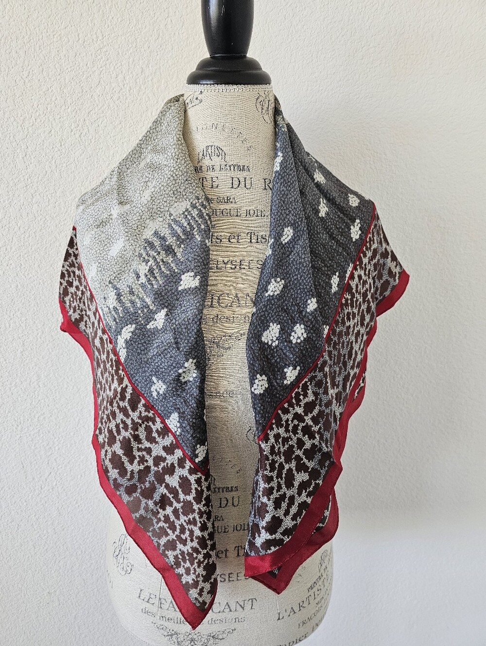 ​Vintage Anne Klein for The Vera Companies 100% Silk Scarf (34" x 35")​